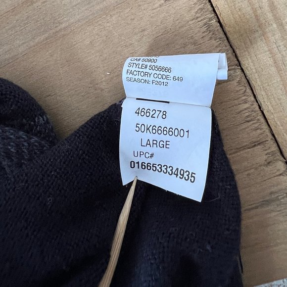 Men's Van Heusen V Neck Sweater, Black and Gray, Abstract Design, Size Large EC - Picture 11 of 12